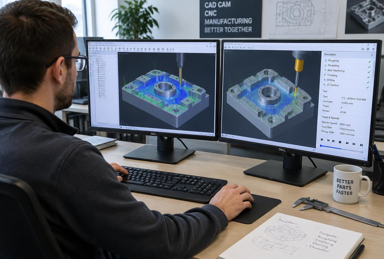CAD CAM programming of CNC toolpaths for precision machined parts in India