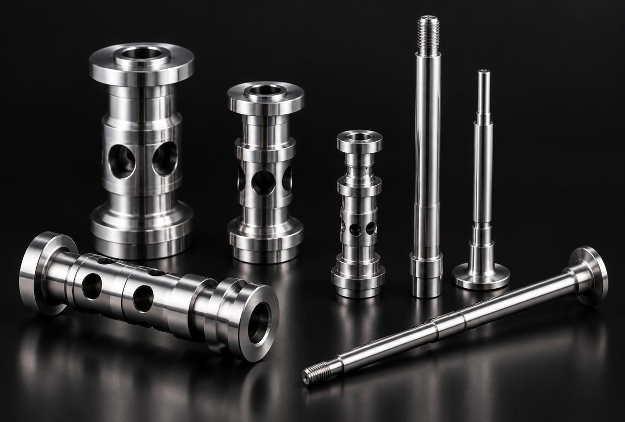 Stainless steel valve spools and stems, valve components manufacturer India