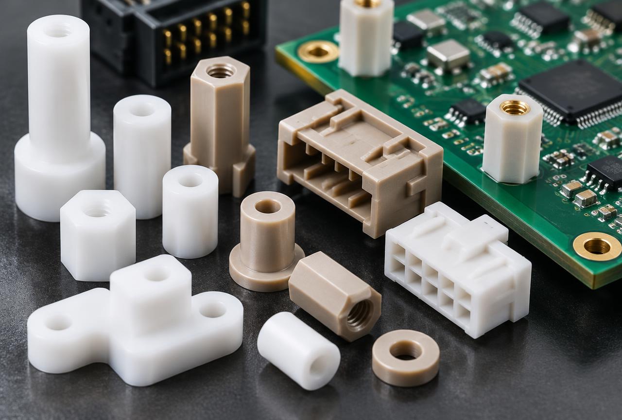 Delrin and PEEK machined insulators for electronics OEMs