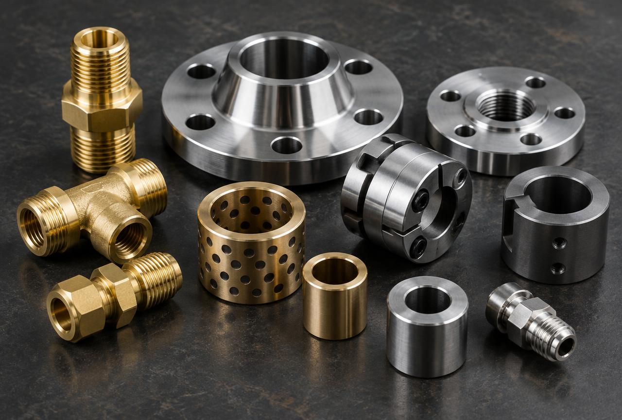 General engineering machined fittings, flanges and bushings