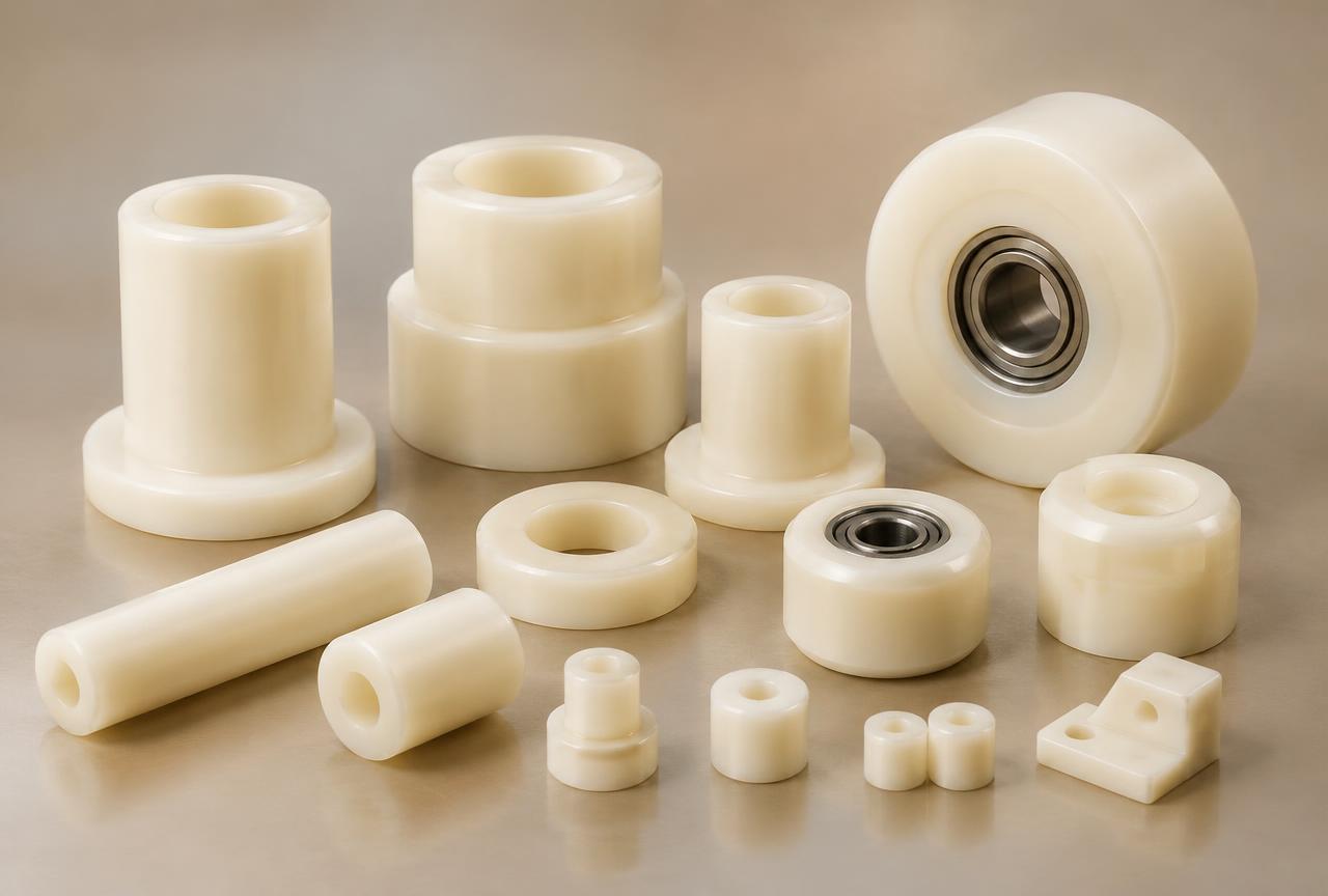 Nylon machined bushings and rollers, nylon machining supplier India