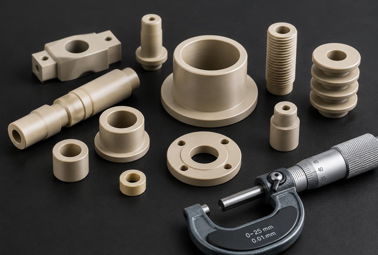 PEEK machined bushings and insulators, PEEK machining manufacturer India