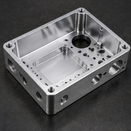 Prototype milled aluminium housing — illustrative machining image